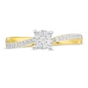 Thumbnail Image 2 of 1/8 CT. T.W. Composite Diamond Crossover Promise Ring in Sterling Silver with 14K Gold Plate