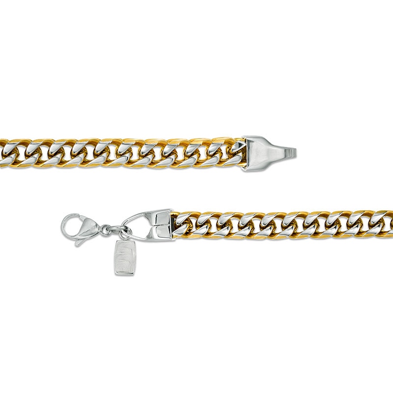 Main Image 2 of 7.5mm Franco Snake Chain Necklace and Bracelet set in Two-Tone Stainless Steel - 24"