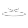 Thumbnail Image 1 of Lab-Created White Sapphire Bar Bolo Bracelet in Sterling Silver - 9.0"