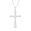 Thumbnail Image 1 of 1/2 CT. T.W. Diamond Flared Cross Pendant in 10K White Gold