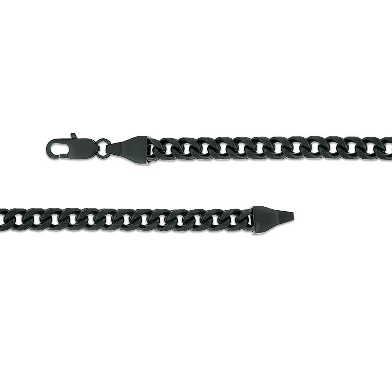 Main Image 2 of 6.5mm Franco Snake Chain Necklace and Bracelet set in Stainless Steel with Black IP - 24"