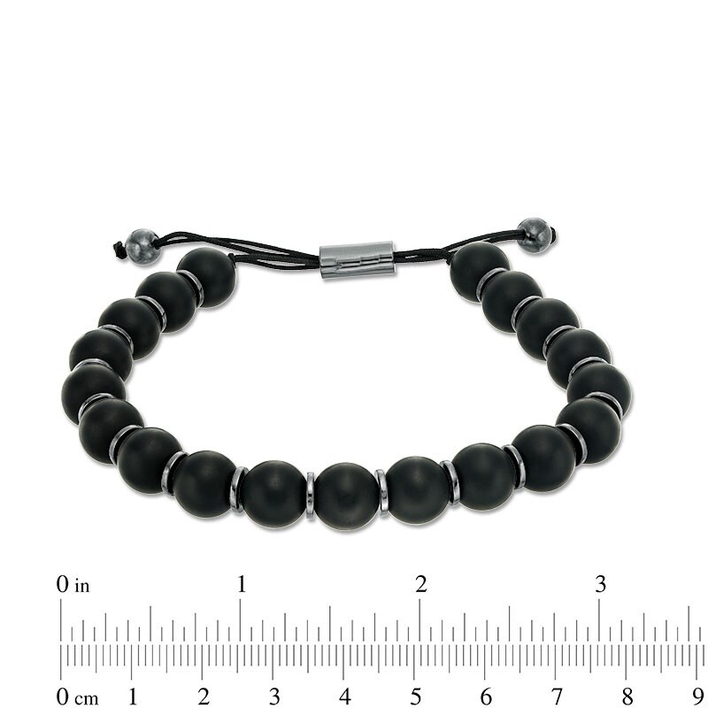 Main Image 2 of 10.0mm Onyx Bead Bolo Bracelet in Sterling Silver - 8.5"