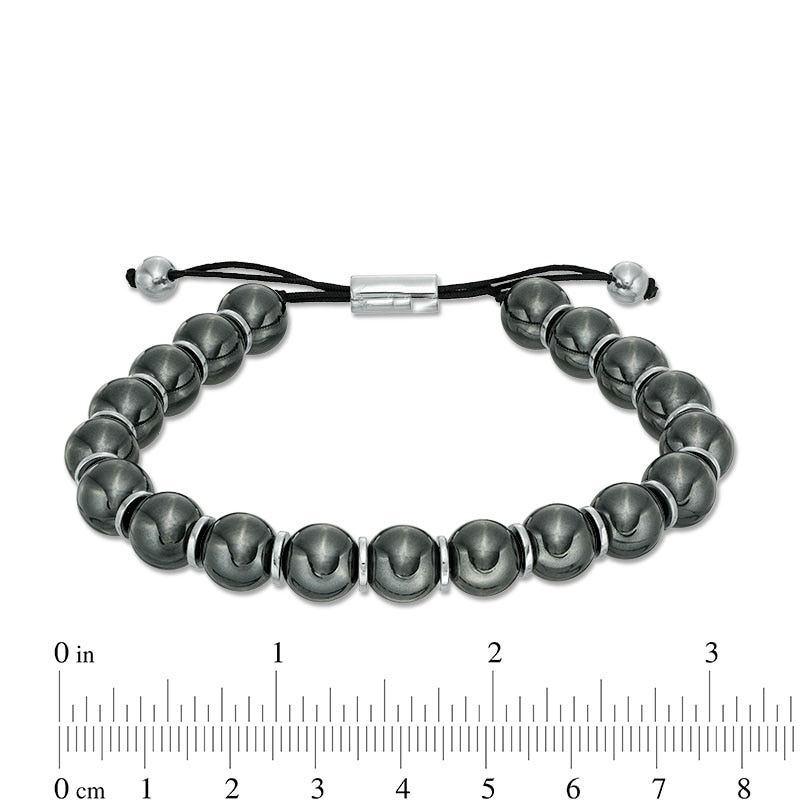 Main Image 2 of 10.0mm Hematite Bead Bolo Bracelet in Sterling Silver - 8.5"