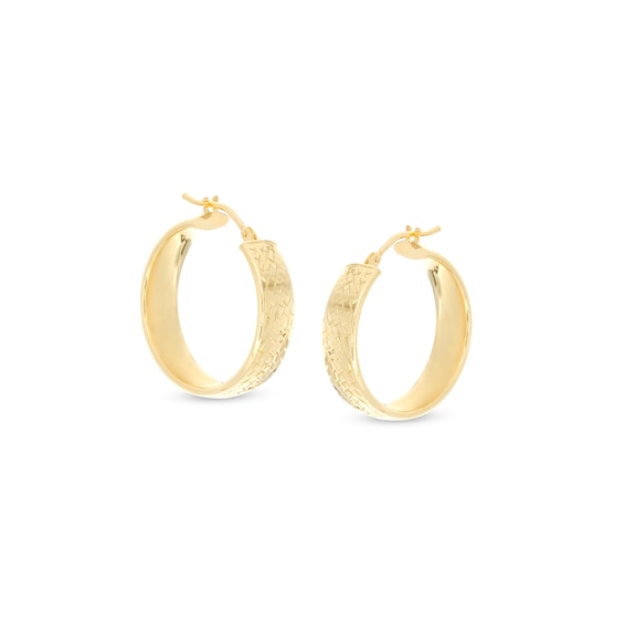 Made in Italy 20.0mm Diamond-Cut Hoop Earrings in 14K Gold Made in Italy 20.0mm Diamond-Cut Hoop Earrings in 14K Gold