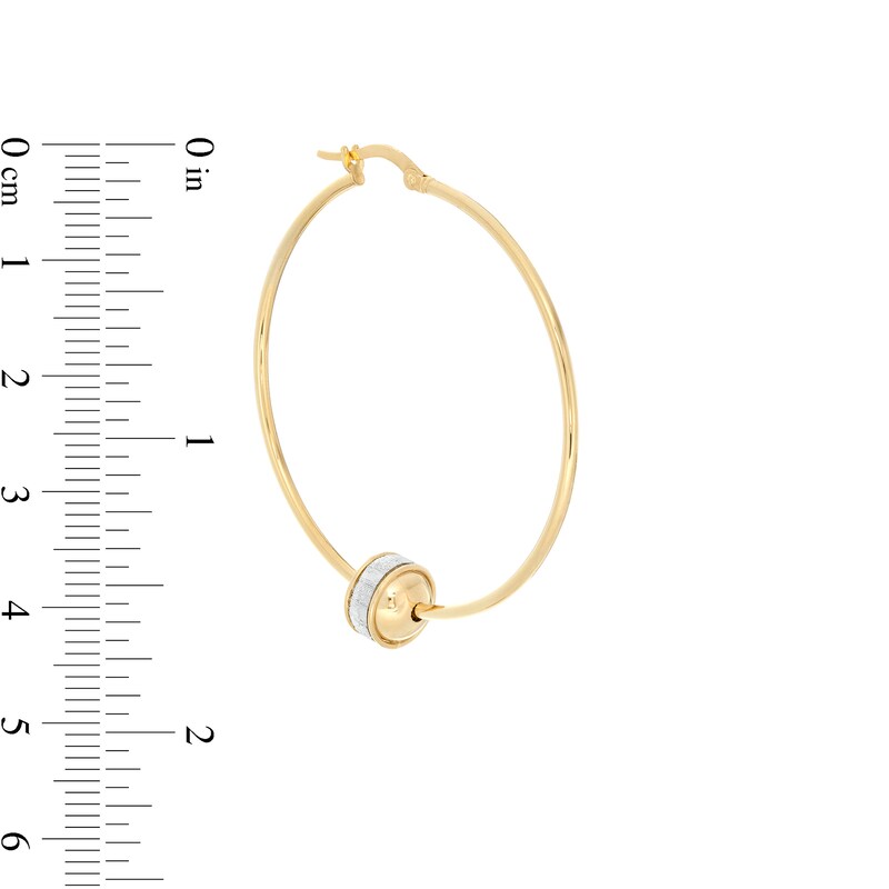 Main Image 2 of Made in Italy 8.0mm Glitter Enamel Ball Hoop Earrings in 14K Gold