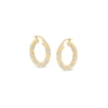 Thumbnail Image 0 of Made in Italy Diamond-Cut Ribbon Wrapped Tube Hoop Earrings in 14K Two-Tone Gold