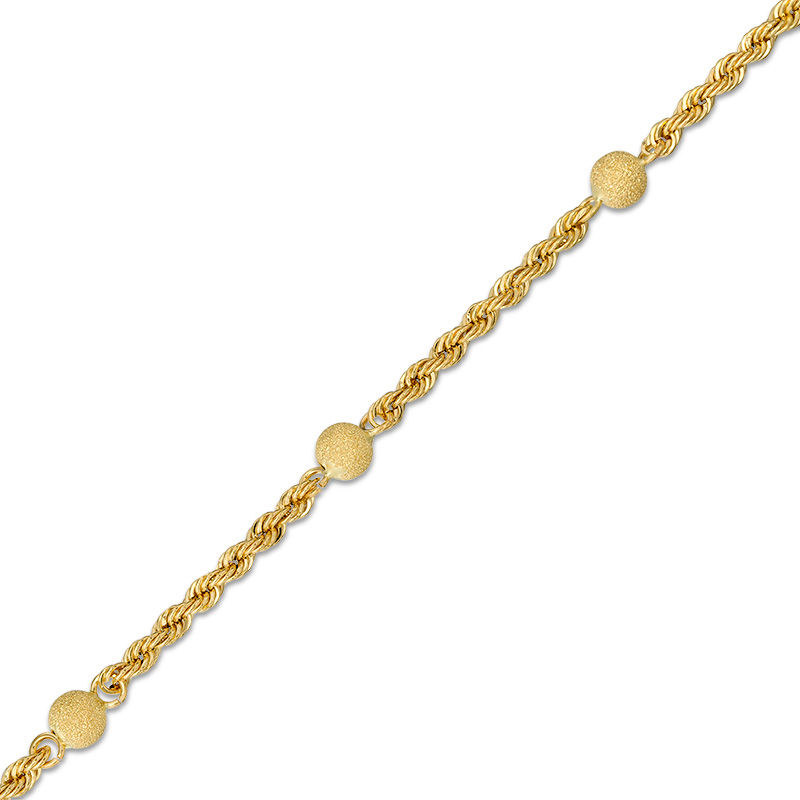 Italian Gold Diamond Cut Rope Chain Bracelet (4mm) in 14k Gold