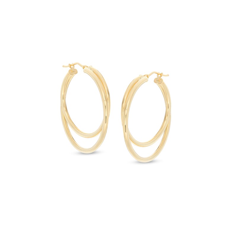 Main Image 1 of Made in Italy Double Tube Hoop Earrings in 14K Gold