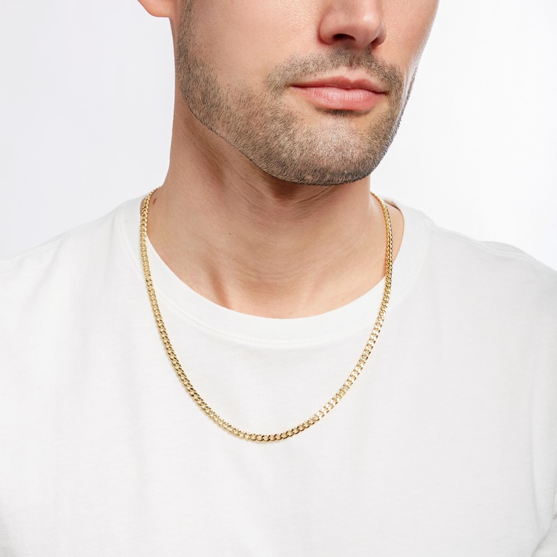 Main Image 2 of Men's Made in Italy 4.6mm Cuban Curb Chain Necklace in 14K Gold - 22"
