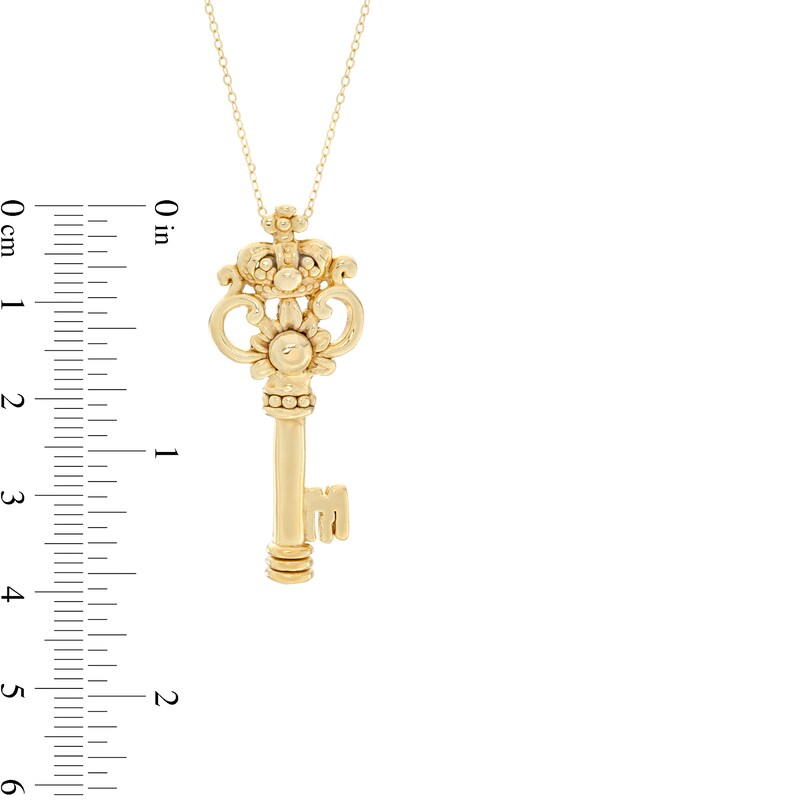 Main Image 2 of Made in Italy Vintage-Style Key Pendant in 14K Gold