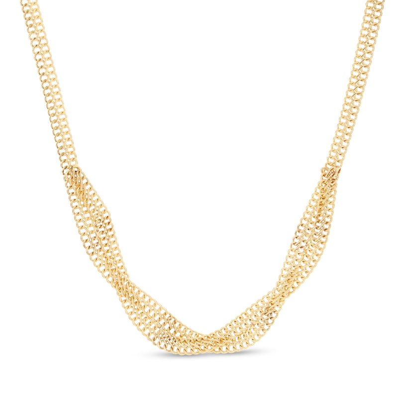 Main Image 1 of Made in Italy Double Infinity Twist S-Link Chain Necklace in 14K Gold