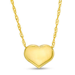 Puff Heart Pendant in 10K Gold