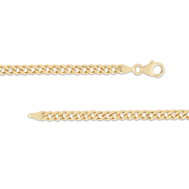 Main Image 2 of Made in Italy 100 Gauge Curb Chain Bracelet in Hollow 14K Gold - 7.5"