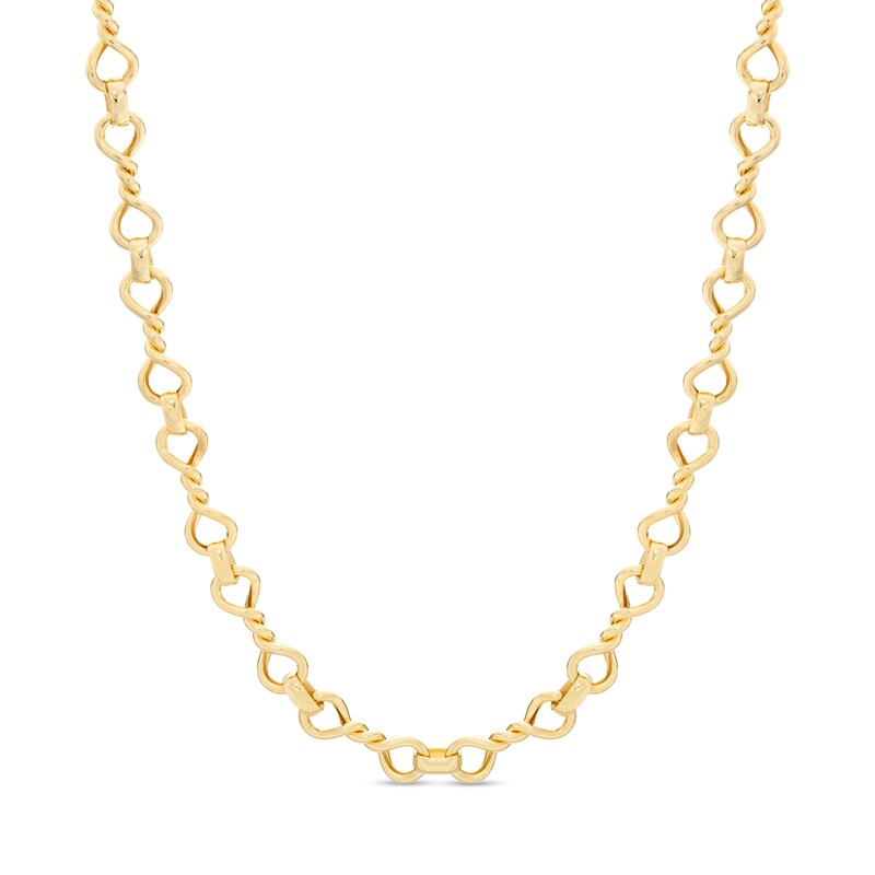 Main Image 1 of Made in Italy Twisted Infinity Link Necklace in 14K Gold