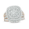 Thumbnail Image 1 of 2 CT. T.W. Diamond Triple Cushion Frame Bridal Set in 10K Rose Gold