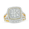 Thumbnail Image 0 of 1 CT. T.W. Multi-Diamond Double Cushion Frame Bridal Set in 10K Gold