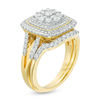 Thumbnail Image 1 of 1 CT. T.W. Multi-Diamond Double Cushion Frame Bridal Set in 10K Gold