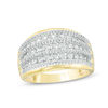 Thumbnail Image 1 of 1 CT. T.W. Diamond Alternating Graduated Multi-Row Ring in 10K Gold