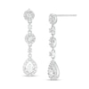1/3 CT. T.W. Diamond Frame Triple Drop Earrings in 10K White Gold