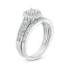 Thumbnail Image 3 of 1/5 CT. T.W. Composite Diamond Flower Frame Vintage-Style Bridal Set in Sterling Silver