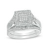 Thumbnail Image 0 of 1/5 CT. T.W. Composite Diamond Square Frame Vintage-Style Bridal Set in Sterling Silver