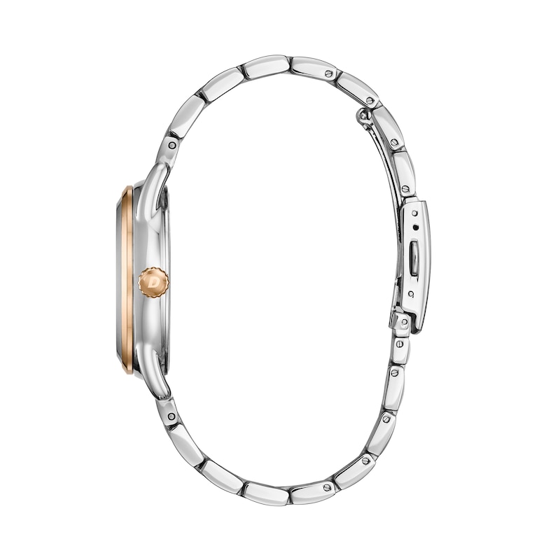 Ladies' Drive from Citizen Eco-Drive® LTR Two-Tone Watch with Silver-Tone Dial (Model: FE6086-74A)