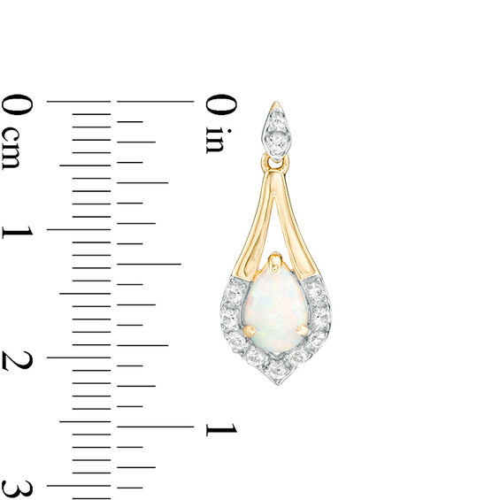 Pear-Shaped Lab-Created Opal and White