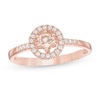 Thumbnail Image 0 of 4.0mm Morganite and 1/10 CT. T.W. Diamond Frame Ring in 10K Rose Gold
