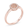 Thumbnail Image 1 of 4.0mm Morganite and 1/10 CT. T.W. Diamond Frame Ring in 10K Rose Gold