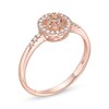 Thumbnail Image 2 of 4.0mm Morganite and 1/10 CT. T.W. Diamond Frame Ring in 10K Rose Gold