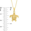 Thumbnail Image 1 of Diamond-Cut Sea Turtle Pendant in 10K Gold