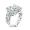 Thumbnail Image 3 of 2 CT. T.W. Multi-Diamond Cushion-Shaped Double Frame Bridal Set in 10K White Gold