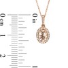 Thumbnail Image 2 of Oval Morganite and 1/10 CT. T.W. Diamond Frame Pendant in 10K Rose Gold