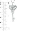 Thumbnail Image 3 of 1/8 CT. T.W. Diamond Love Message Disc and Heart-Top Key Pendant in Sterling Silver