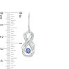 Thumbnail Image 2 of 4.0mm Tanzanite and Lab-Created White Sapphire Double Infinity Frame Drop Earrings in Sterling Silver
