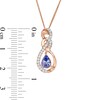 Thumbnail Image 2 of Pear-Shaped Tanzanite and Lab-Created White Sapphire Infinity Pendant in Sterling Silver with 18K Rose Gold Plate