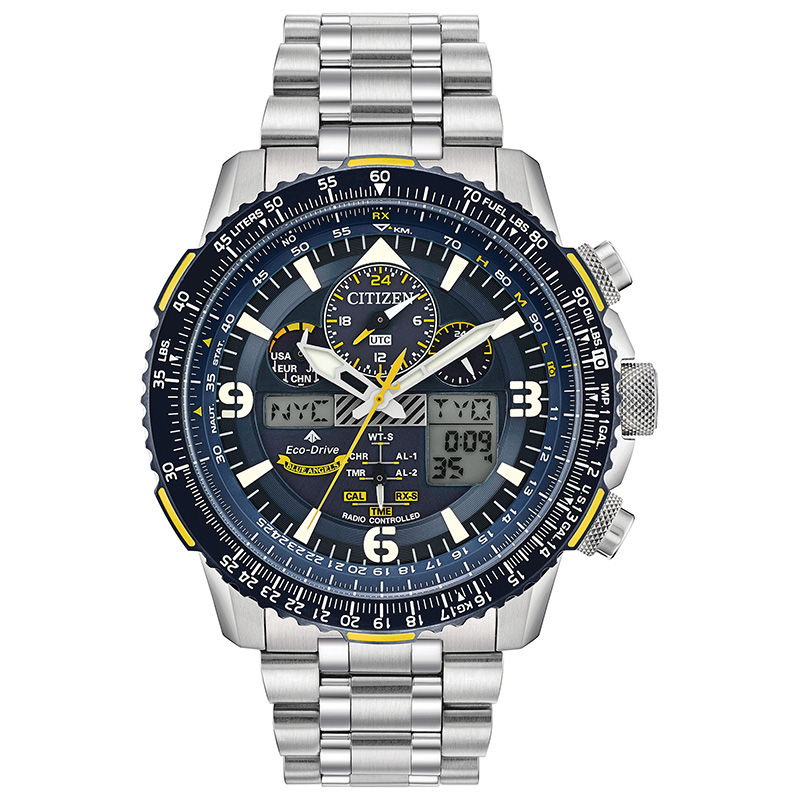 Main Image 1 of Men's Citizen Eco-Drive® Promaster Blue Angels Skyhawk A-T Chronograph Watch with Blue Dial (Model: JY8078-52L)