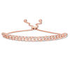 Thumbnail Image 1 of 1/10 CT. T.W. Diamond Curb Link Bolo Bracelet in 10K Rose Gold - 9.5&quot;