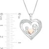 Thumbnail Image 1 of Diamond Accent Motherly Love Heart Outline Pendant in Sterling Silver and 10K Rose Gold