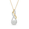 Thumbnail Image 1 of 1/2 CT. T.W. Composite Diamond Flame Pendant in 10K Gold