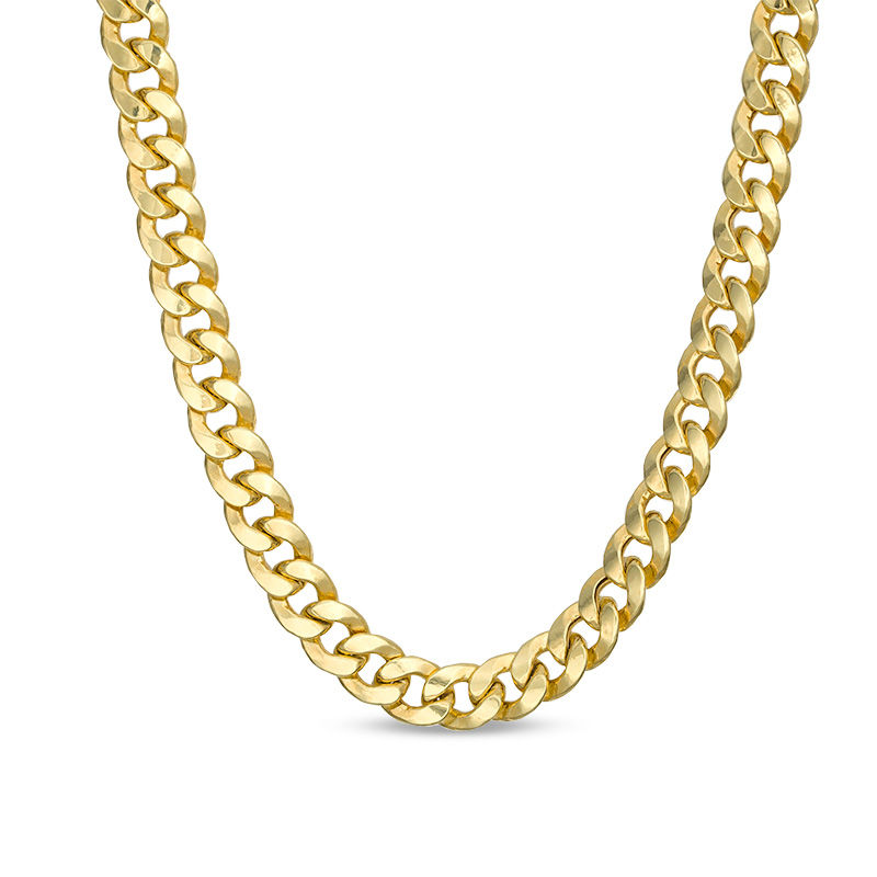 Mens Sterling Silver Yellow Gold Plated Curb Chain Necklace