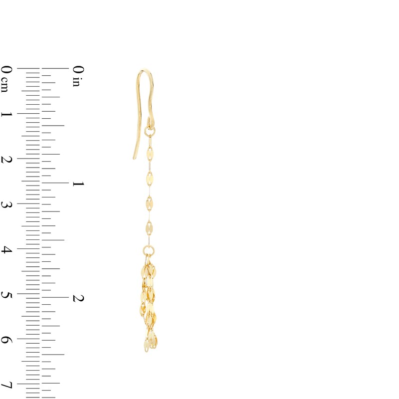 Made in Italy Flat-Link Chain Tassel Drop Earrings in 14K Gold