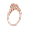 Thumbnail Image 1 of Oval Morganite and 3/8 CT. T.W. Diamond Art Deco Ring in 10K Rose Gold