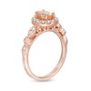 Thumbnail Image 2 of Oval Morganite and 3/8 CT. T.W. Diamond Art Deco Ring in 10K Rose Gold