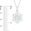 Thumbnail Image 2 of Lab-Created White Sapphire Snowflake Pendant and Stud Earrings Set in Sterling Silver