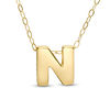 Thumbnail Image 1 of Mini Block "N" Initial Pendant in 10K Gold