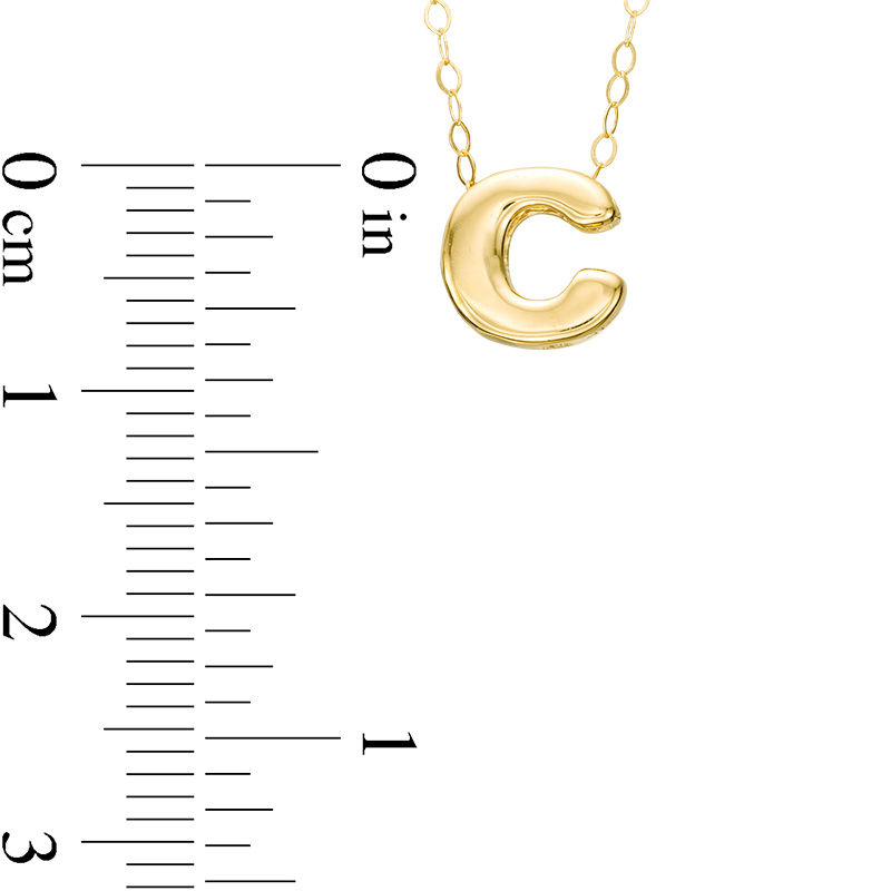 Main Image 2 of Mini Block &quot;C&quot; Initial Pendant in 10K Gold
