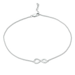 Infinity Double Strand Anklet in 10K White Gold - 9.25&quot;
