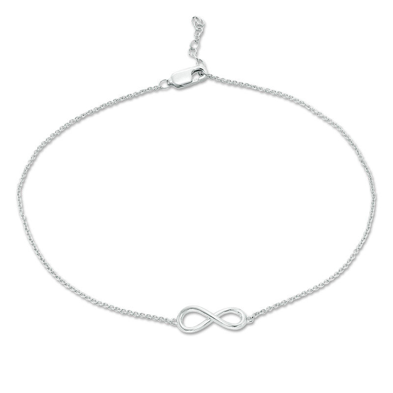 Infinity Double Strand Anklet in 10K White Gold - 9.25"