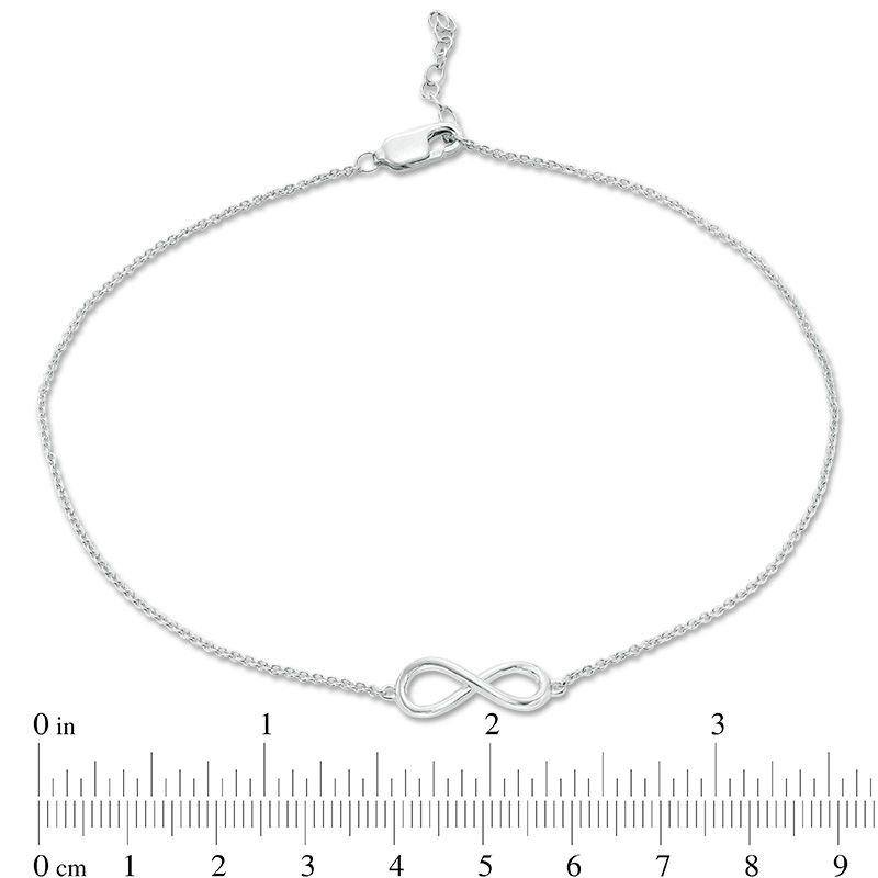 Main Image 3 of Infinity Double Strand Anklet in 10K White Gold - 9.25"